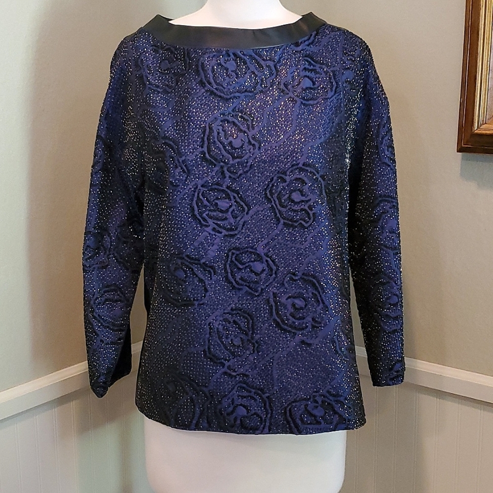 NWT J Mendel beaded leather top